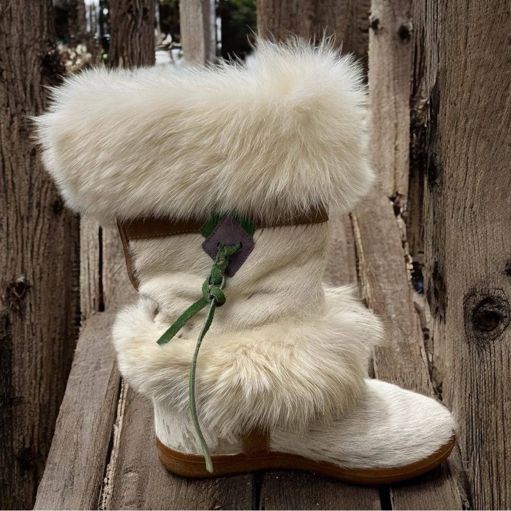 NWT Dalbello Diavolezza White Fur Boots Calf Hair & Real Fox Size 6.5 - Picture 5 of 7
